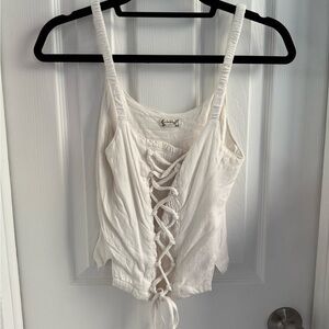 Cream lace up corset